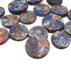 Lot (16) Czech vintage millefiori glass cabochons 