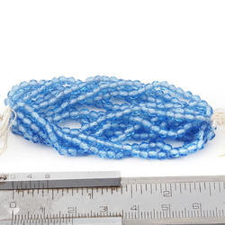 Hank (300) Austrian D.S vintage faceted blue glass beads 3mm