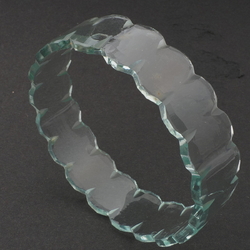 Large antique Nouveau Czech crystal faceted glass bangle 