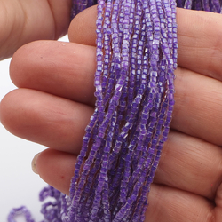 Hank crystal Violet lined seed glass beads 12/0 Vintage Czech