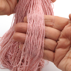 Master Hank Lustre pink and pearl Micro seed glass beads 17/0 Vintage Czech