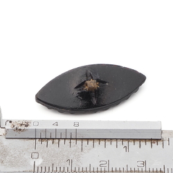 Antique Victorian Czech marcasite effect black oval glass button 33mm