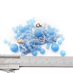 Lot (120) Vintage Czech gradual blue opaline round glass beads
