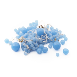 Lot (120) Vintage Czech gradual blue opaline round glass beads