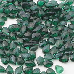 Lot (190) Czech vintage green teardrop glass rhinestones 5mm