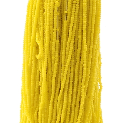 Hank (60000+) Vintage Czech yellow rondelle micro seed glass beads 23bpi