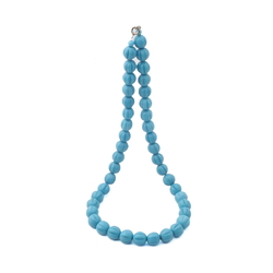 Vintage Czech necklace Art Deco blue melon glass beads 18"