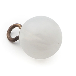 Antique Czech white satin marble lampwork ball glass button 13mm 