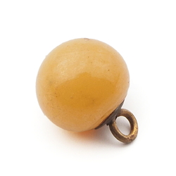 Antique Czech semi translucent yellow juice lampwork ball glass button 11mm 
