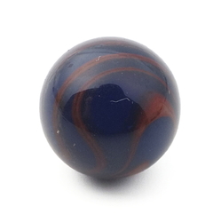 Antique Victorian Czech cobalt blue swirl striped lampwork ball glass button 12mm