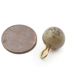 Antique Czech spatter marble lampwork ball glass button 12mm