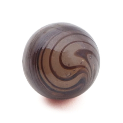 Antique Czech brown swirl opaline lampwork ball glass button 11mm