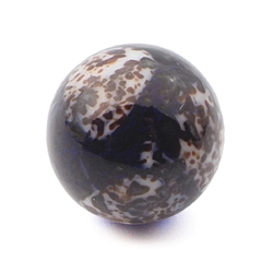 Antique Czech spatter marble cobalt blue lampwork glass ball button 12mm