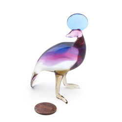 Czech lampwork glass miniature cassowary bird figurine ornament