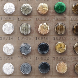 Sample Card (24) antique Victorian Czech rosette shank glass buttons 14mm