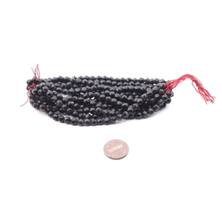 Hank (280) antique Victorian Czech blown round black glass beads 5mm