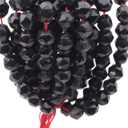 Hank (280) antique Victorian Czech blown round black glass beads 5mm
