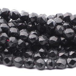 Hank (280) antique Victorian Czech blown round black glass beads 5mm