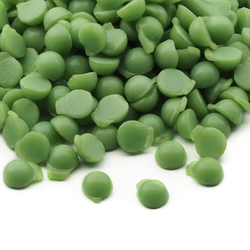 Lot (500) Czech vintage green round glass cabochons 5mm unfinished