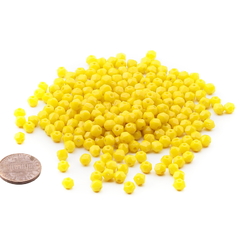 Lot (300) Czech vintage yellow English cut faceted glass beads 5mm