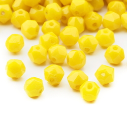 Lot (300) Czech vintage yellow English cut faceted glass beads 5mm