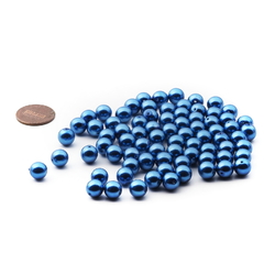Lot (84) Czech vintage blue lustre round glass beads 8mm