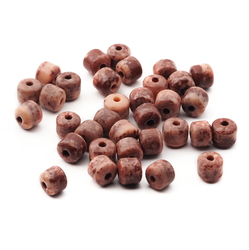 Lot (34) Czech stone marble rondelle glass beads 7mm