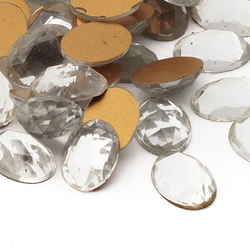 FLATBACK LUXE Transparent Foil Glass Rhinestones - 16 Facet