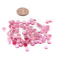 Lot (60) vintage Czech pink moonglow round glass cabochons 6mm