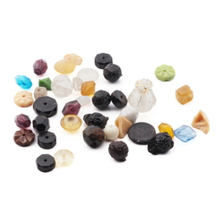 Lot (40) Czech antique glass beads buttons