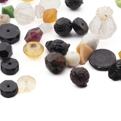 Lot (40) Czech antique glass beads buttons