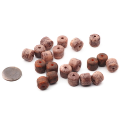 Lot (20) Czech assorted stone marble rondelle glass beads 11x10mm