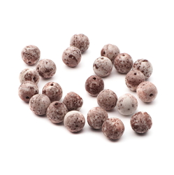 Lot (23) Czech stone marble round glass beads 11mm