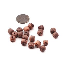 Lot (18) Czech stone marble rondelle glass beads 8x7mm