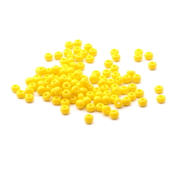 Lot (110) Czech vintage yellow rondelle glass seed beads 5mm