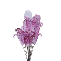 Czech lampwork glass alexandrite flower leaf glass bead (1 bead)