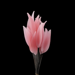 Czech lampwork glass opaline pink flower petal leaf glass bead (1 bead)