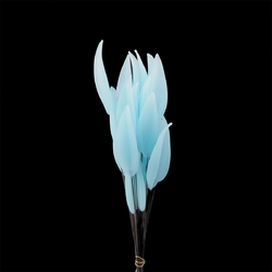 Czech lampwork glass opaline blue flower petal leaf glass bead (1 bead)