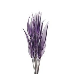 Czech lampwork glass violet flower petal leaf glass bead (1 bead)