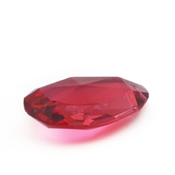 Czech antique hand cut cranberry pink oval faceted pendant glass bead 25mm