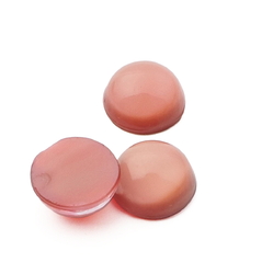 Lot (3) Vintage Czech pink satin moonglow glass cabochons 10mm