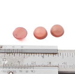 Lot (3) Vintage Czech pink satin moonglow glass cabochons 10mm