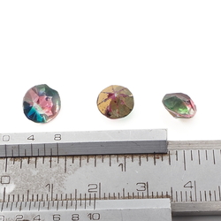 Lot (3) Czech vintage rainbow bicolor glass rhinestones 