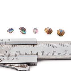 Lot (5) Czech vintage rainbow bicolor glass rhinestones 