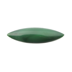 Large Czech vintage green satin oval marquis glass cabochon 38x12mm