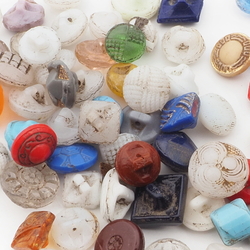 Lot (70) Czech Victorian Deco antique dimi doll glass buttons