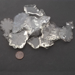 Lot (9) Czech vintage half cut crystal clear glass baroque chandelier prisms
