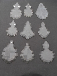 Lot (9) Czech vintage half cut crystal clear glass baroque chandelier prisms