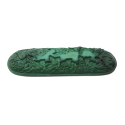 Art Deco Schlevogt Ingrid malachite glass cherub floral dressing table set mirror insert