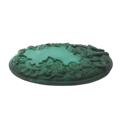 Art Deco Schlevogt Ingrid malachite glass cherubs oval dressing table set mirror insert